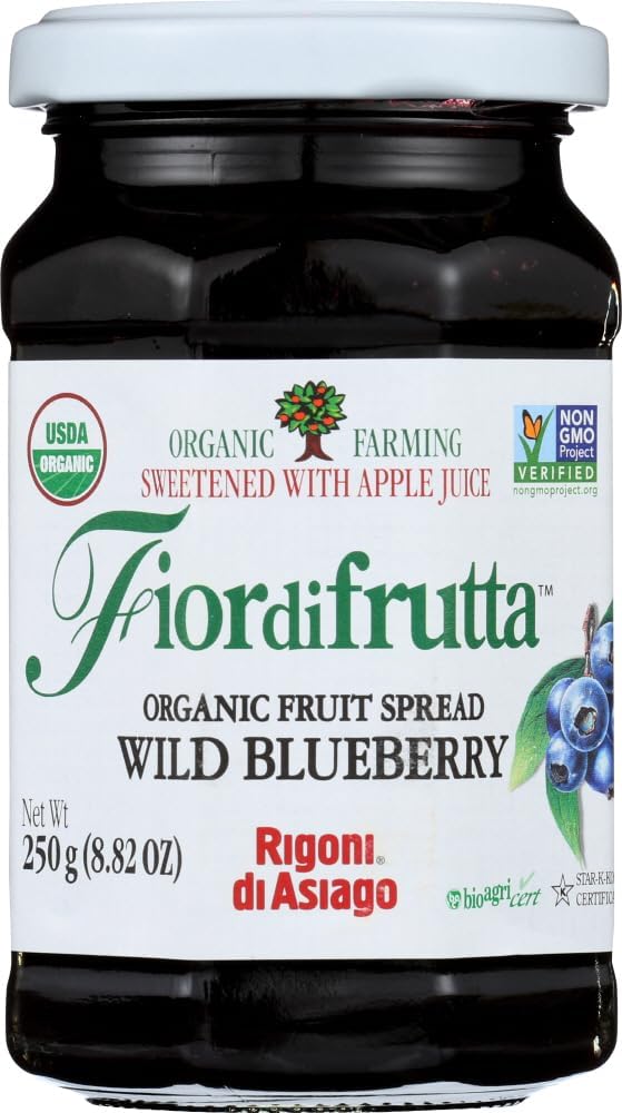 Fiordifrutta Organic Wild Blueberry Fruit Spread 8.82 Oz (3 Pack)