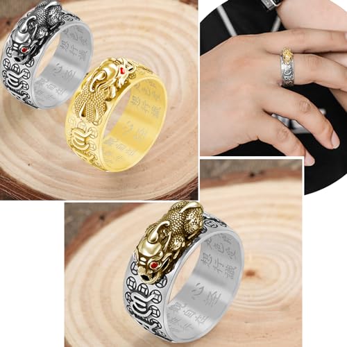 Image of Feng Shui PiXiu Mantra Ring - Lucky Wealth Jewelry