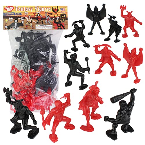 TimMee Legendary Battle Fantasy Figures - 3 inch Red vs Black 24pc Set - Made in USA