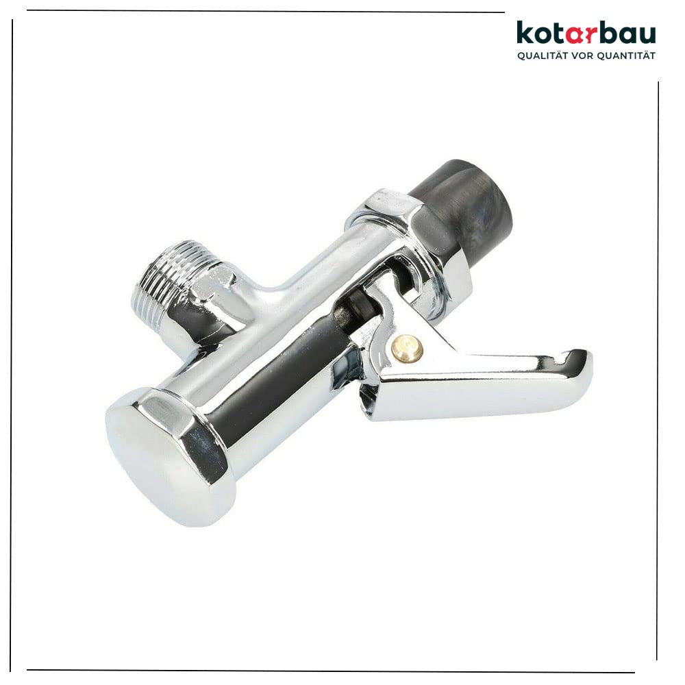 KOTARBAU® Fluxómetro 3/4", Fluxor Cromado, Sistema de Descarga de Agua para inodoros, urinarios y grifos, Fluxor para Inodoro con Rosca 3/4, Fluxor con Palanca, Grifo de Inodoro