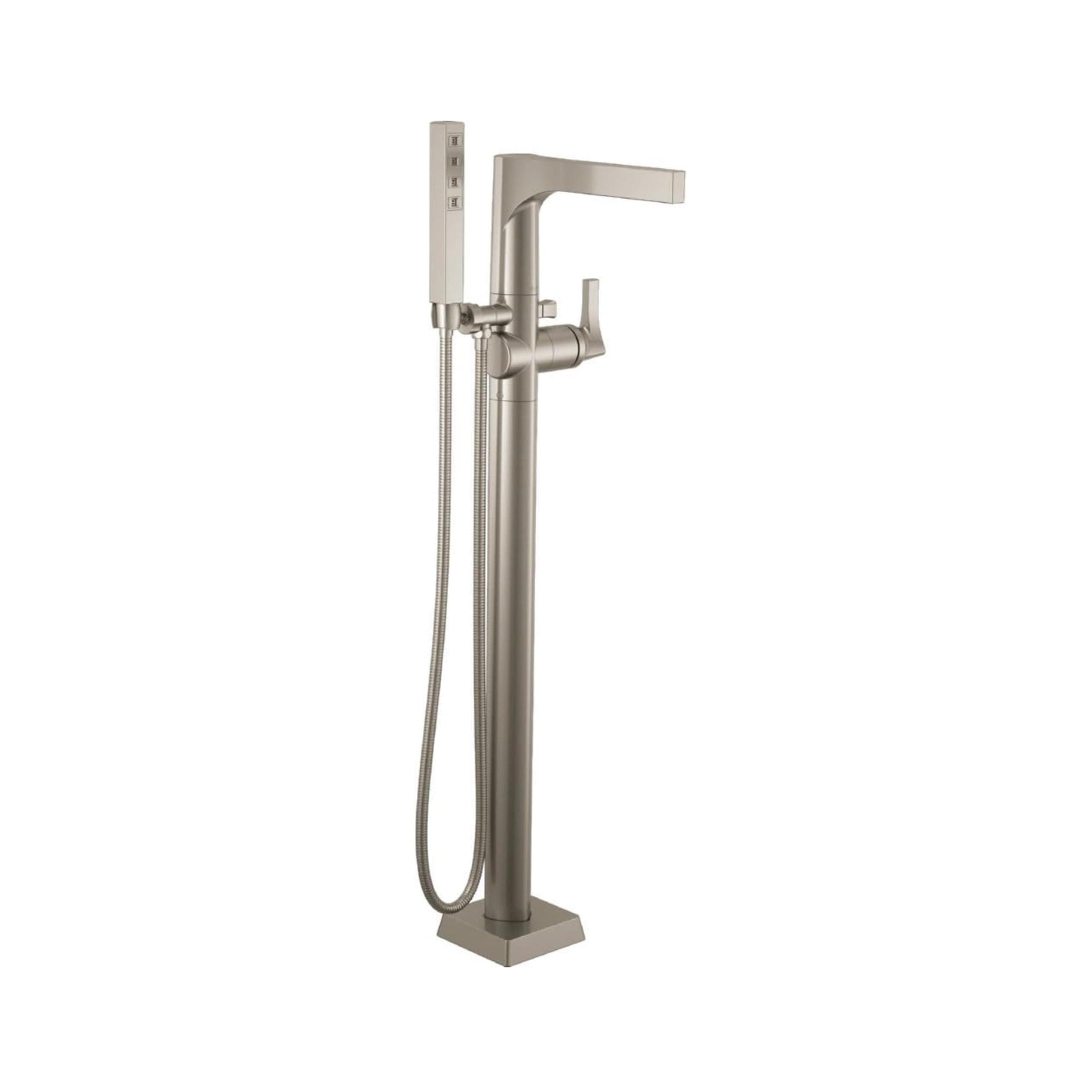 Delta Zura Freestanding Tub Faucet with Hand Held Shower, Brushed