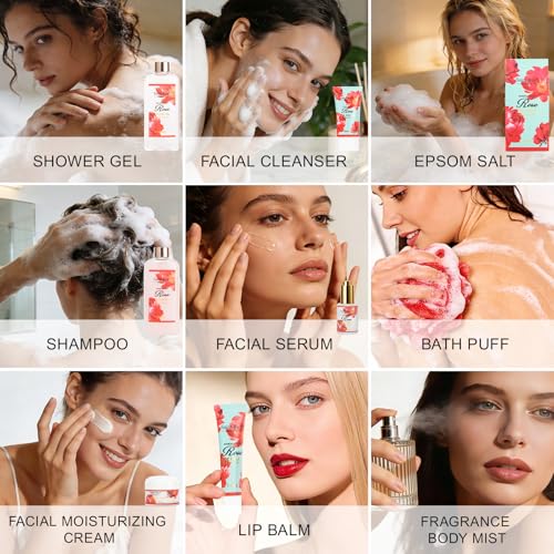 Image of 35Pcs Spa Kit Gift for Women, Sandalwood Red Rose Bath and Body Basket Gift | Face Skin Care Kit, Home Spa Self Care, Lip Gloss, Birthday, Christmas, Mother, Bridal Shower, Anniversary for Mom Pamper Kit