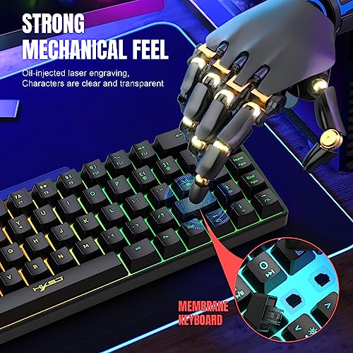 Teclado Membrana Mini 68-Key RGB USB-C miniatura 4