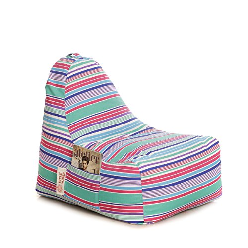 Image of Style Homez Hackey Cotton Canvas Stripes Printed Bean Bag XXL Size Filled with Beans Fillers