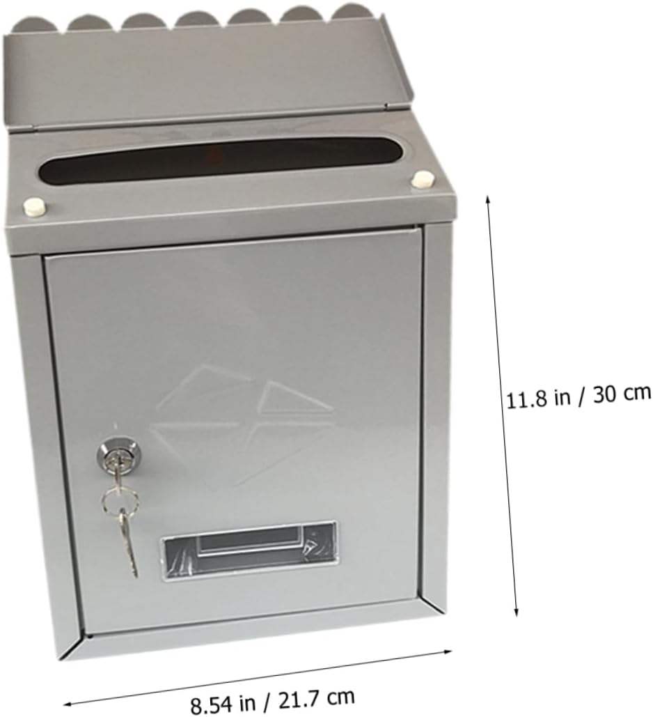 Vintage Style Lockable Wall Mount Mailbox Rainproof Design for Outdoor Use Metal Letter Box for Home and Garden