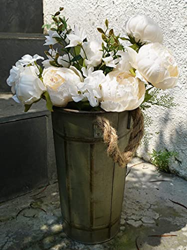 Image of FiveSeasonStuff Vintage Artificial Peonies Silk Peony Flowers and Hydrangeas for Wedding Bridal Home Decor - Beautiful Floral Centerpiece Arrangement Decoration with 2 Bouquets (Chestnut Beige)