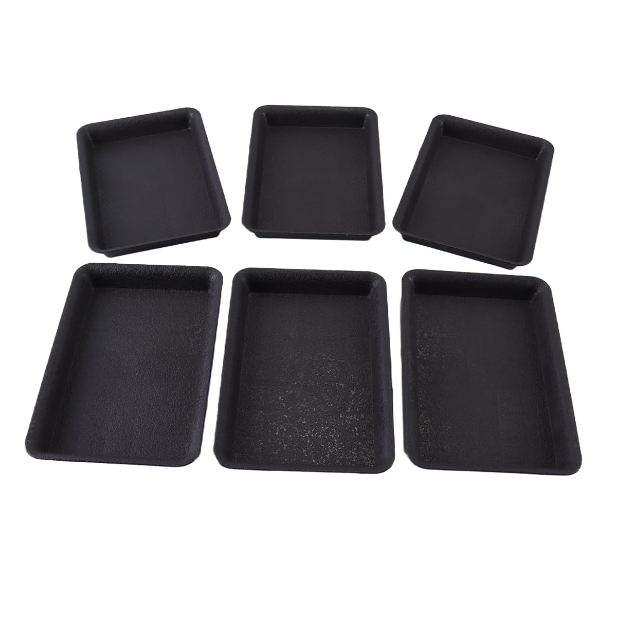 DUZEPA 6Pcs Plant Saucers Plastic Rectangular Planter Tray Flower Pot Drip Trays Pallets for Indoor Outdoor Succulents Bonsai