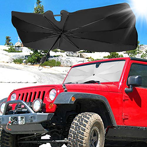 Windshield Shade Umbrella Compatible with Wrangler JK JKU, JoyTutus Custom-fit Blocks Rays Sun Umbrella Visor Protector Foldable Umbrella, Keep Your Car Cool Car Sun Umbrella for JK JKU 2007-2018 by JOYTUTUS - Image 6