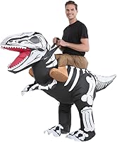 Vista 6 de HSCTEK Disfraz inflable de dinosaurio esqueleto para adultos