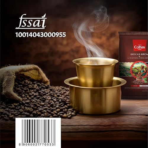 Image of Cothas Deccan Brew Strong Filter Coffee Powder | Roasted & Blended Signature Mix of 53% Coffee & 47% Chicory | Traditional South Indian | Rich Aroma & Strong Taste | 500g Pack