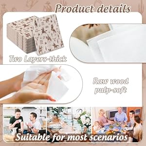 Western Cowboy Paper Napkin Brown Wild West Rodeo Disposable Luncheon Napkins Dessert Dinner Hand Napkin For Birthday Baby Shower 50Pcs