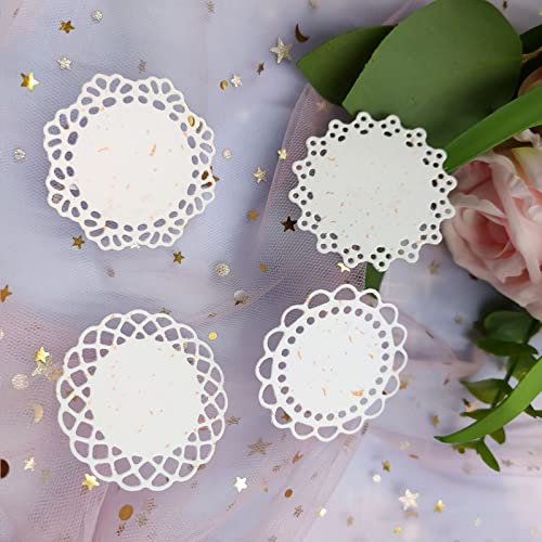 ZbFwmx Metal Die Cuts Set 4 Different Patterns Lace Flower Border Cutting Dies for Scrapbooking Photo Album DIY Craft Die for Card Making (Round Lace Flower Border)
