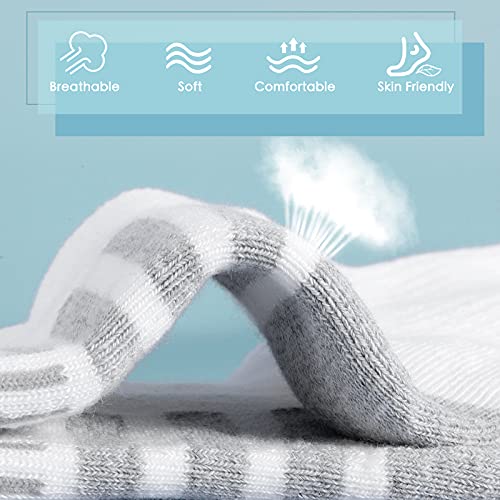 Generic Men’s and Women's Athletic Running Socks 6 Pairs, 10-13, White4