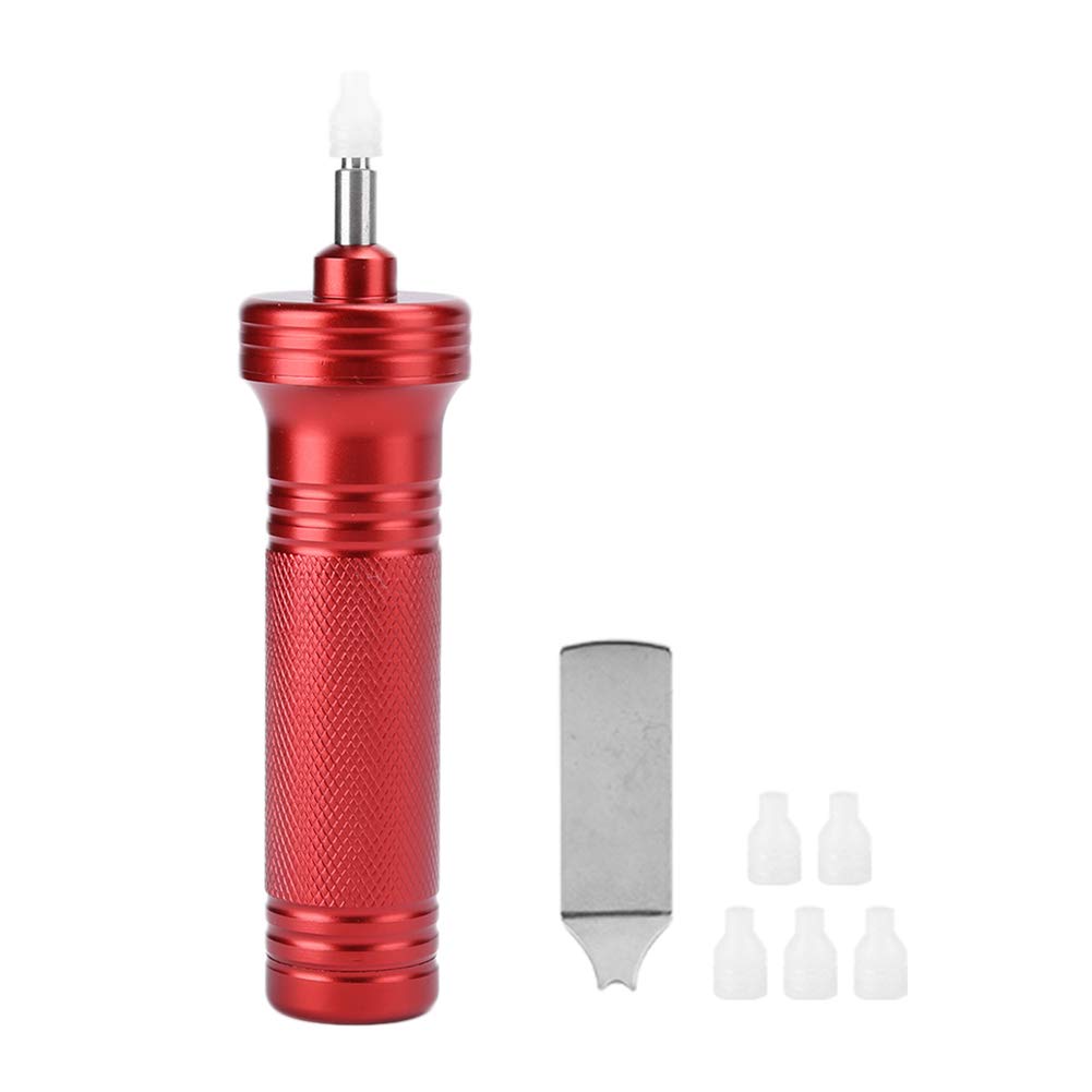 Pompe d’extraction de verre de montre, outil professionnel d’ouverture de boîtier de montre, kit de réparation de montres en métal avec 5 buses et outil à barrette de ressort, pour