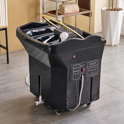 XEEAOFE Equipo de SPA para la Cabeza, Revolucionario Equipo con Doble Panel Calefactor | Tanque de Agua de 60L | Circulación de Agua de 360° | Cabezal de Ducha Masajeador,Black-110V