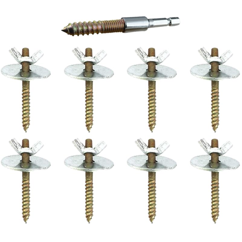 Image of Balacoo 8 Sets Bird Perch Screws, Bird Cage Hardware with Screws, Washers, Wing Nuts & Drill Tool for Fixing Perch, Breeding Box, Food Bowls, Hamster Board
