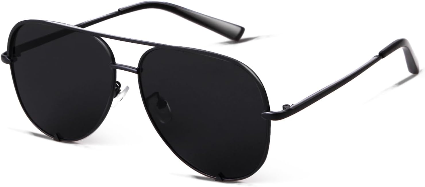 Oversized Aviator Sunglasses for Women Men Trendy Retro Bulk Shade Black Faded Sun Glasses Classic UV Protection