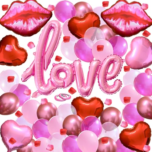 Ballons en aluminium rose Saint-Valentin inus : fini les décors vides avec ces lèvres de 108 cm