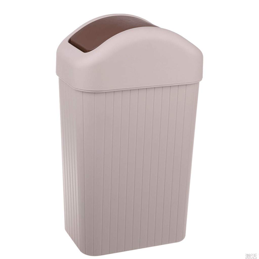 Dustbins 10L Plastic Garbage Bin Trash Can Swing Lid Recycling Garbage Bin Wastebasket for Bathroom Kitchen Living Room Home Dust Bin Waste Recycling (Color : A) (B)