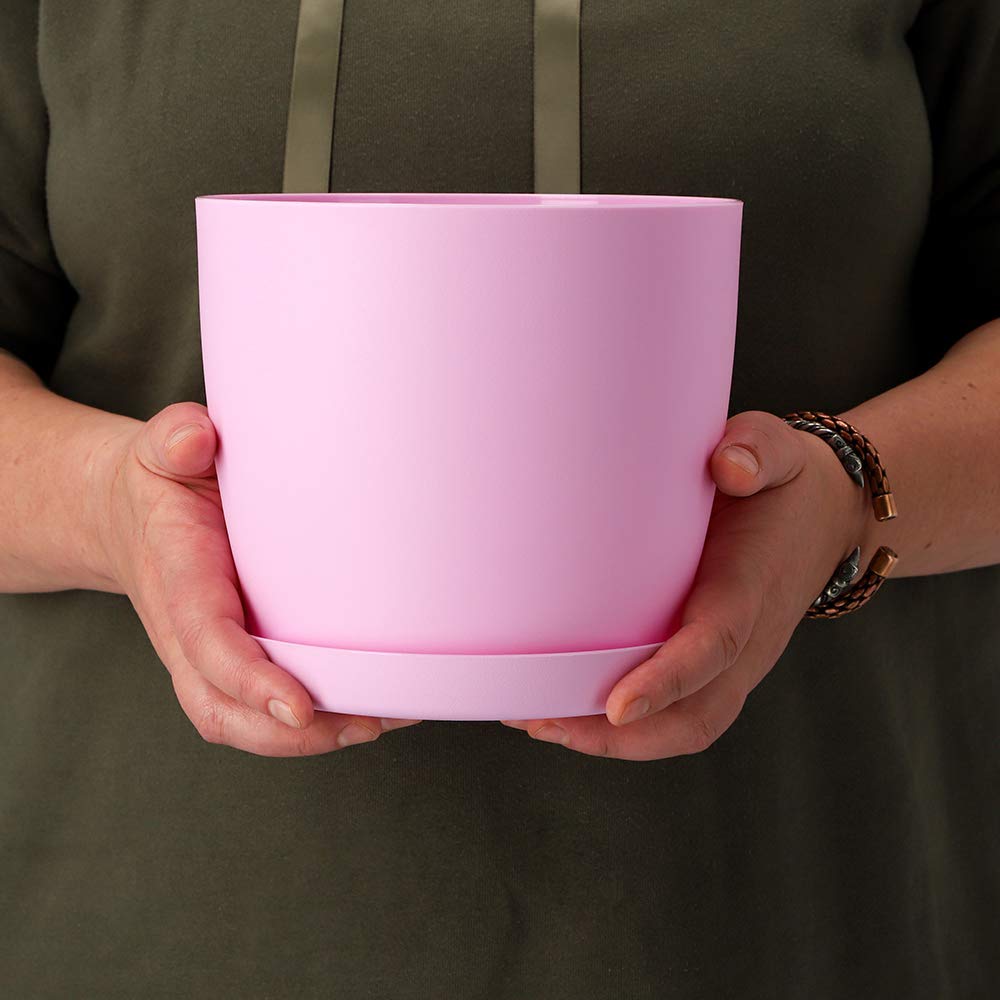 KADAX Maceta con Plato y Plato para Cactus, helechos (30 cm, Rosa) — view 4