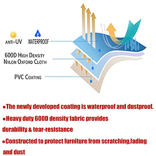 Patio Furniture Covers Hioha Outdoor Sectional Sofa Covers Outdoor Table And Chair Covers Water Resistant All Weathers, Heavy Duty 600D Oxford Fabric Rectangular Outdoor Sectional Covers (96"X64"X40") #TOP1