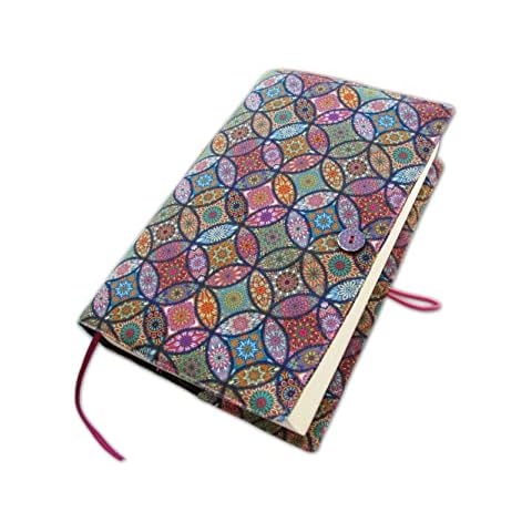 Book Sleeve Cover, Fabric Novel for Adult Books Cover for Paperback, Patchwork Pattern Washable Book Protector - 5.5 x 8.2 x 1.6 Padded Case for Novel Cover