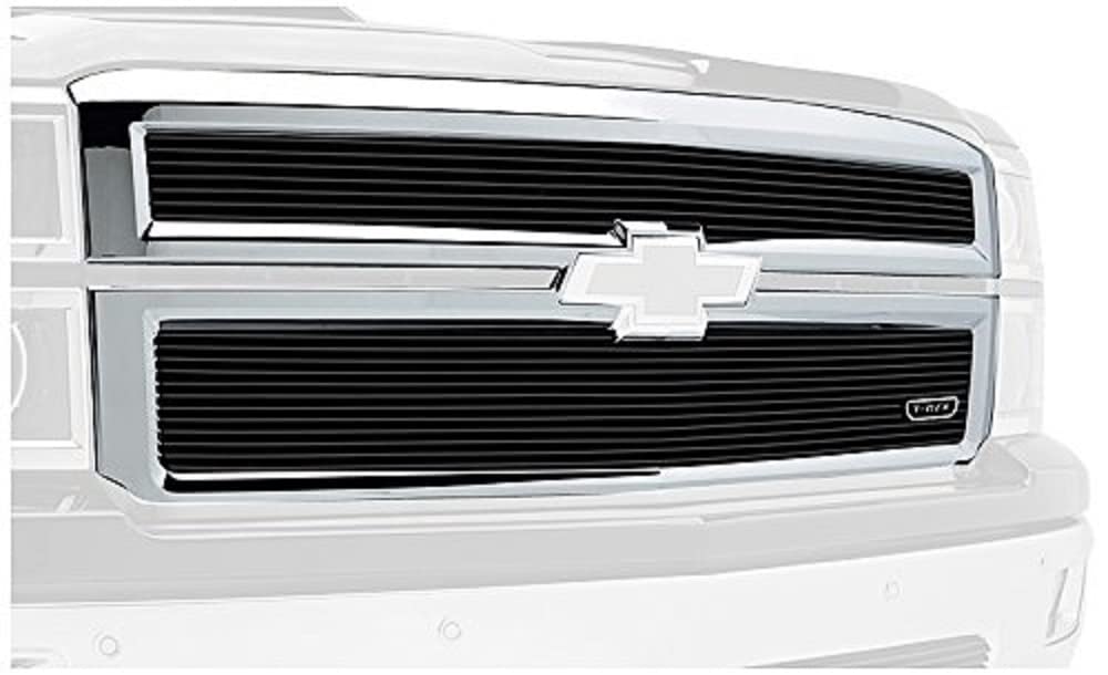 2014-2015 Silverado 1500 Billet Grille, Black, 2 Pc, Replacement - PN #20121B