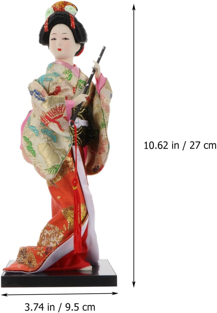 Wakauto Japanese Style Geisha Doll Kimono Doll Decoration Lightweight Handmade Geisha Figurine Desktop Ornament for Home Office Bedroom Living Room Indoor Decor Gift for Japanese Art Lovers image 4