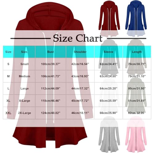 Womens Long Jacket Zip Up Hoodie Lightweight Tunic Sweatshirt Open Front Cardigan Fall Coat with Pockets Outerwear3