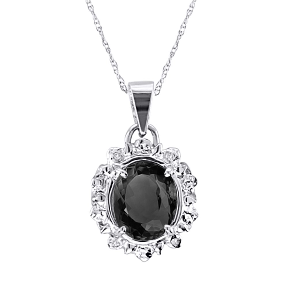 RYLOS Halsketten Für Frauen 14K Weißgold - Smaragd & Diamant Anhänger Halskette 9X7MM Farbe Stein Edelstein Schmuck Für Frauen Gold Halsketten Für Frauen, nicht zutreffend, Smaragd