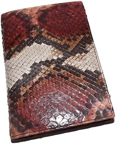Baglioni Italia Genuine Python Snakeskin Address & Memo Book Red Multi