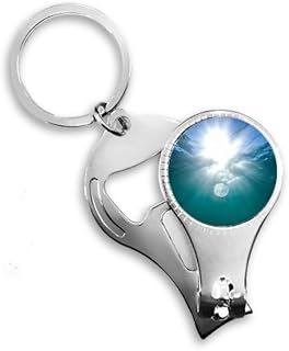 Ocean Water Science Nature Picture Nail Nipper Ring Chaveiro Abridor de Garrafas Cortador