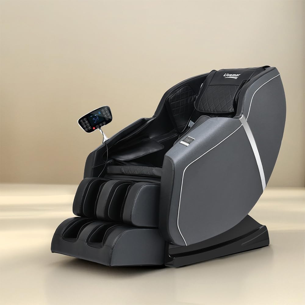 Livemor Massage Chair Electric Massager Head Back, Heating Chairs, Soft