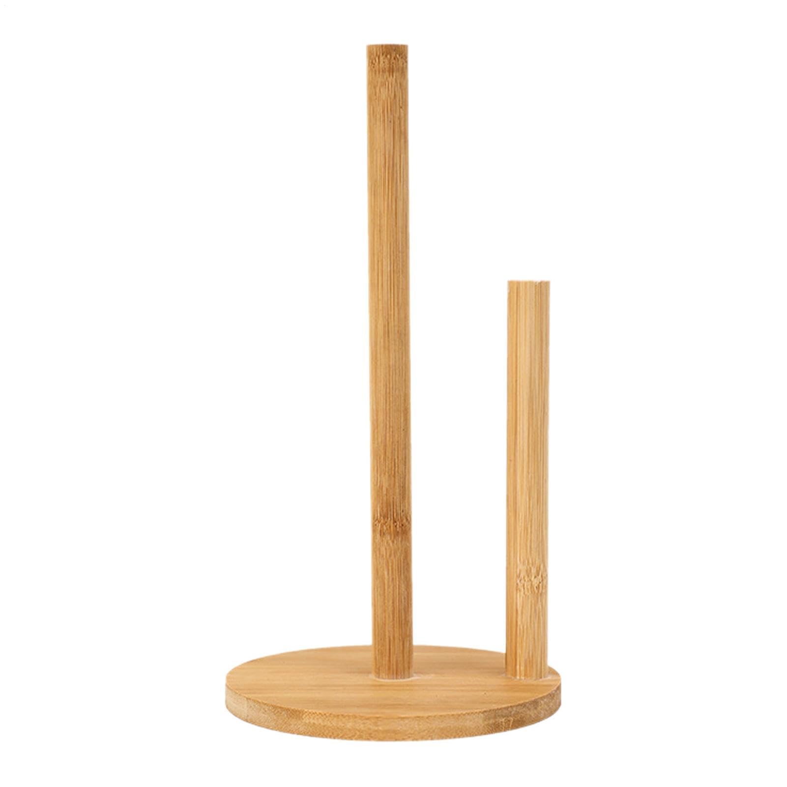 Supporto Per Rotolo Di Carta Assorbente In Bambùs, Porta Rotolo Di Carta Assorbente In Legno Da Cucina, Portarotolo Da Banco Con Base Antiscivolo, Per Pellicola Salvafreschezza, Straccio(B)