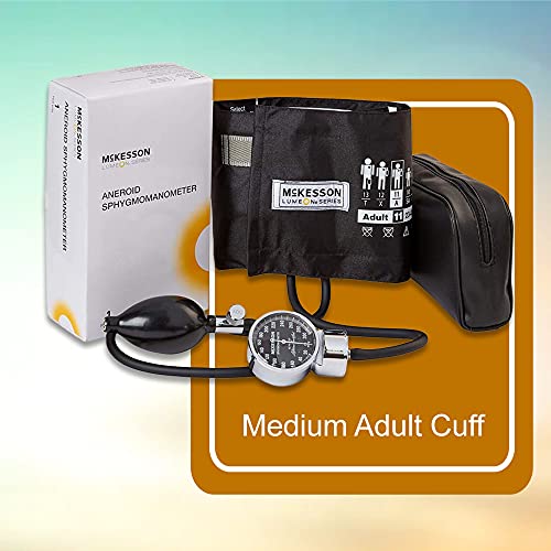 Mckesson Lumeon Professional Aneroid Sphygmomanometer, Blood Pressure With Cuff, Pocket Size, Black, Adult Medium, Circumference 23-40 Cm, 1 Count #TOP2