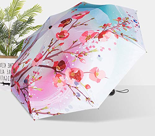 Estwell Travel Compact Art Umbrella Lightweight Foldable Windproof Uv Protection Sun Rain Umbrella For Women #TOP1