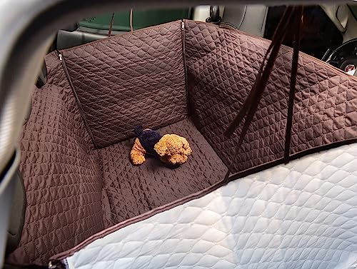 Capa Protetora Pet Impermeável Para Carro Cobre Todo Banco com Passagem do Cinto (Marrom)