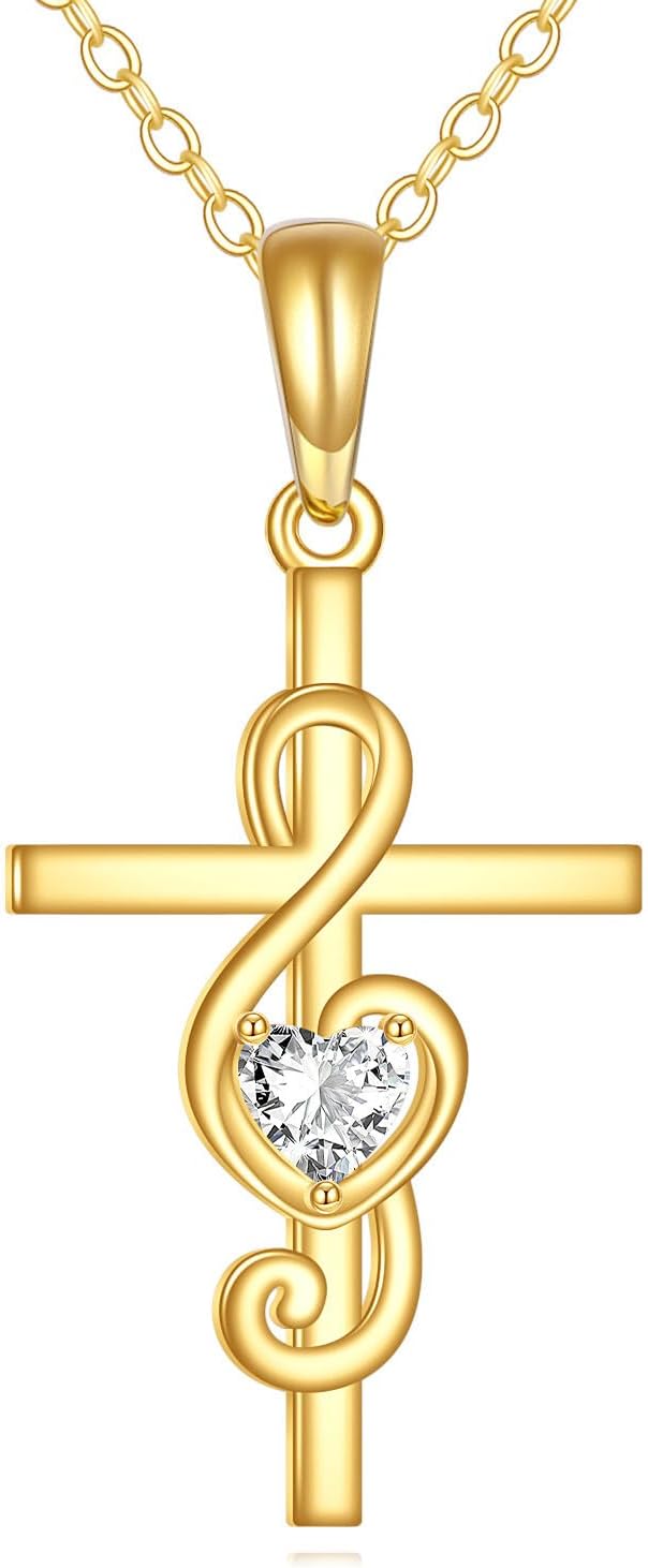 GEHN Celtic Knot/Thor Hammer/Breast Cancer Awareness/Cross/Witches Knot Necklace 14K Solid Gold Celtic Pendant Necklace Irish Jewelry for Women Wife Mom