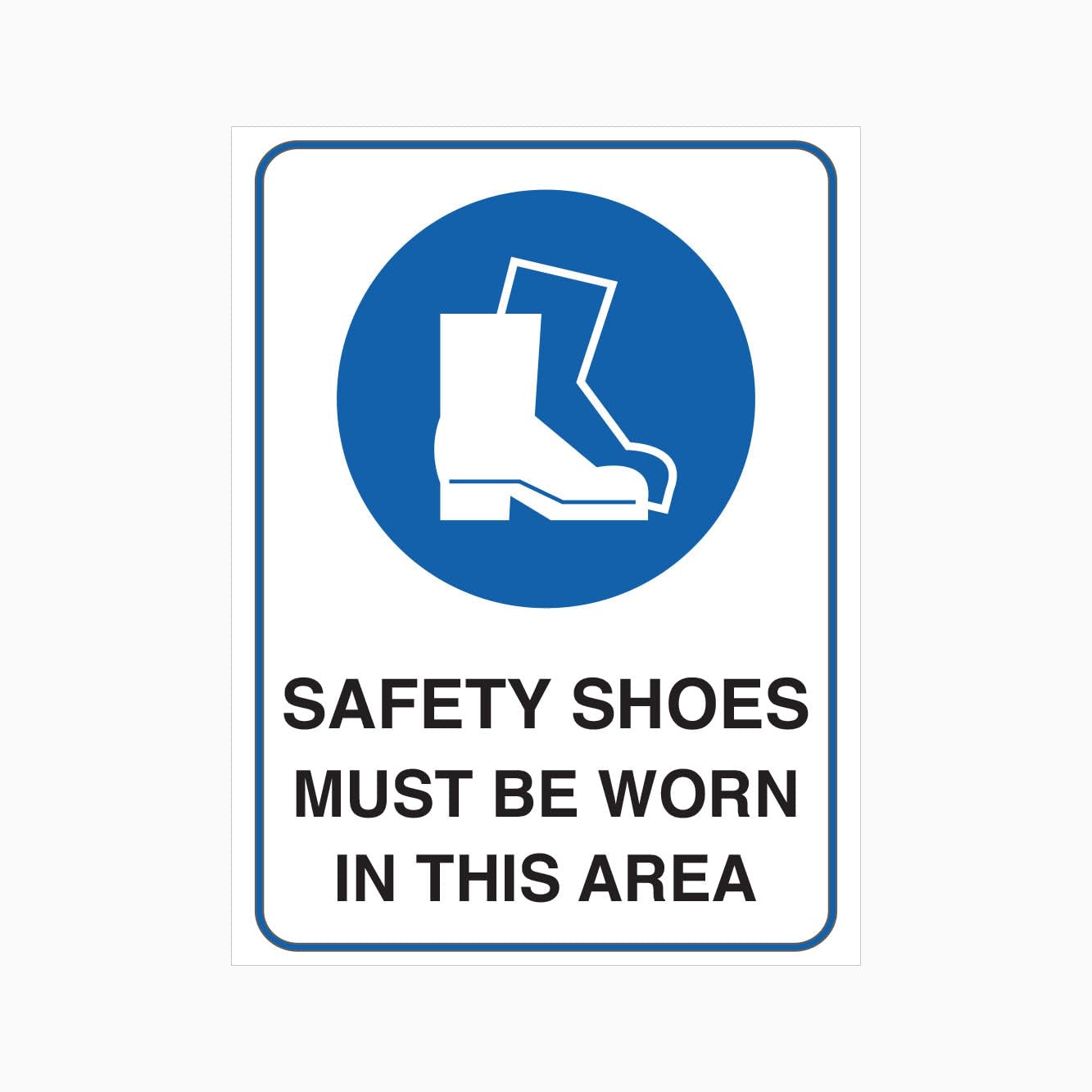 SAFETY SHOES MUST BE WORN IN THIS AREA Sign Workplace Metal Tin Sign 8 x 12 inch for Industrial & Commercial Series