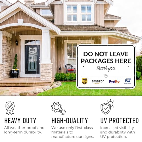 Image of Package Delivery Sign, Delivery Instructions Do Not Leave Package Here Sign, 18x24 Inches, Rust Free .063 Aluminum, Fade Resistant, Made in USA by Sigo Signs