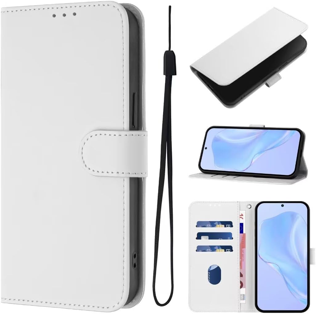 Case for Samsung Galaxy A13, Premium Leather Flip Mobile Phone Case Protective Case with Card Slot, Stand Function, Magnetic Closure, for Samsung Galaxy A13, White