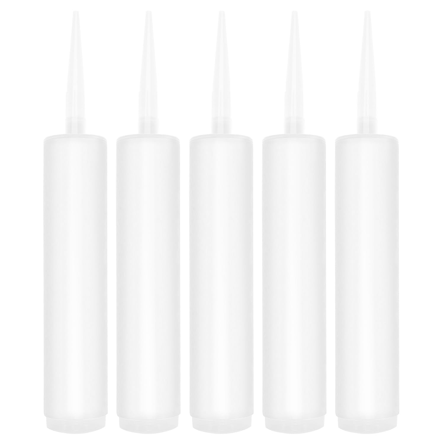 QWORK® Tubo sigillante vuoto, 5 pezzi 300 ml, cartuccia bianca, set di strumenti sigillanti, riutilizzabile