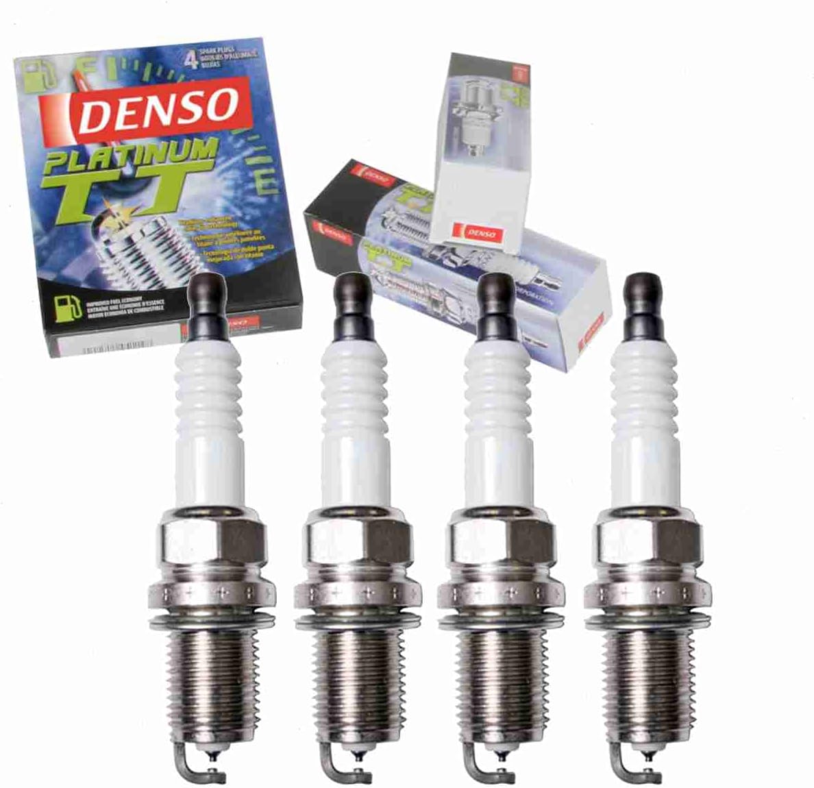 4 pc DENSO Platinum TT Spark Plugs compatible with Scion xB 1.5L 2.4L L4 2004-2015