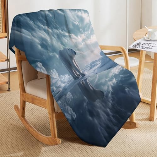 Couverture polar ours douce et moelleuse 130x180cm pour canapé - 8