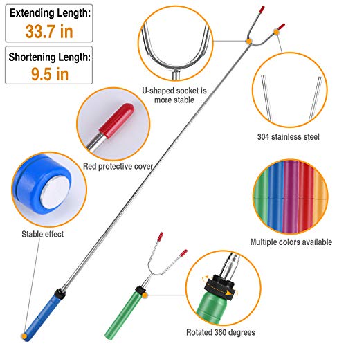 image for Ajmyonsp 5Pcs Marshmallow Roasting Sticks Smores Skewers 34inch Thicke