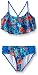 Kanu Surf Big Girls Karlie Flower Flounce Bikini Swimsuit, Blue, 12