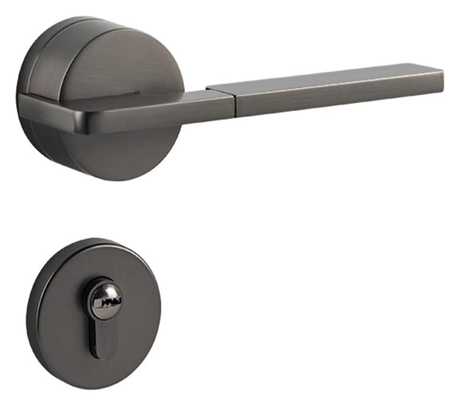 Manilla de puerta con cerradura gris estelar de aleación de zinc silenciosa