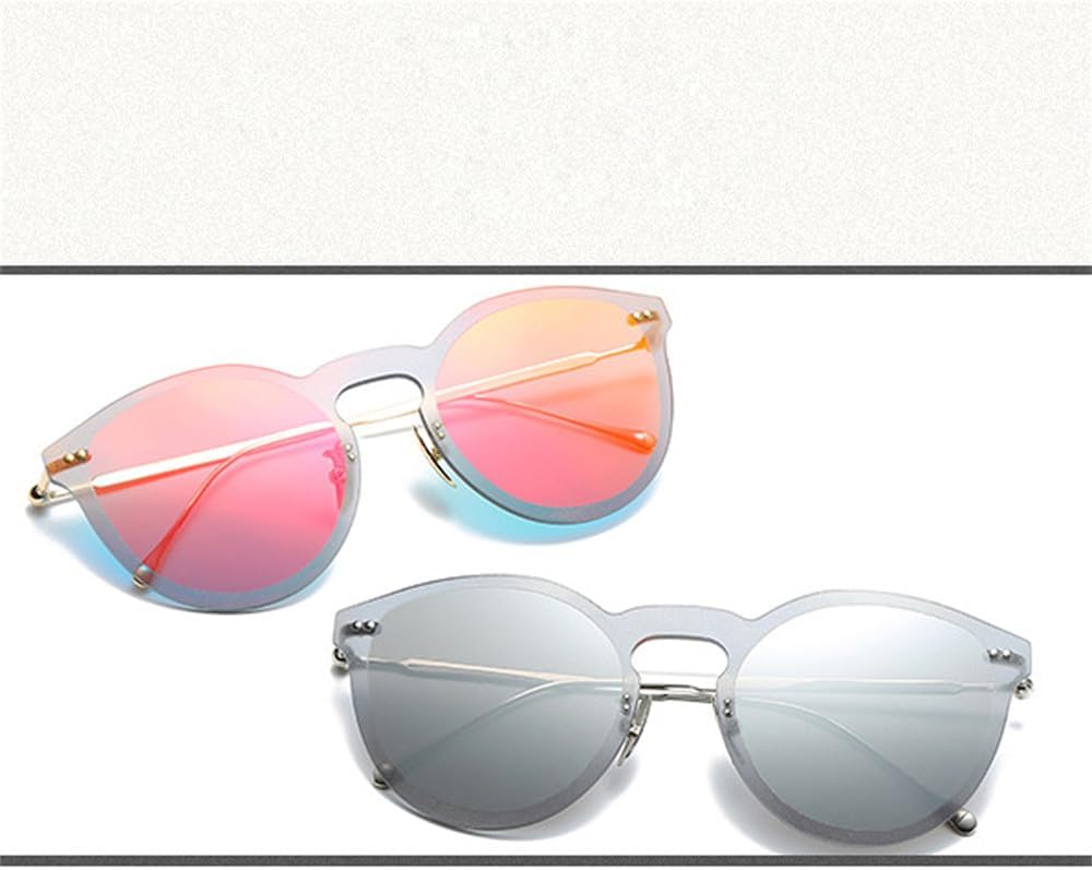 Women's Borderless Round Sunglasses Retro Gradient Metal Eyeglass Frame Men's Glasses UV400