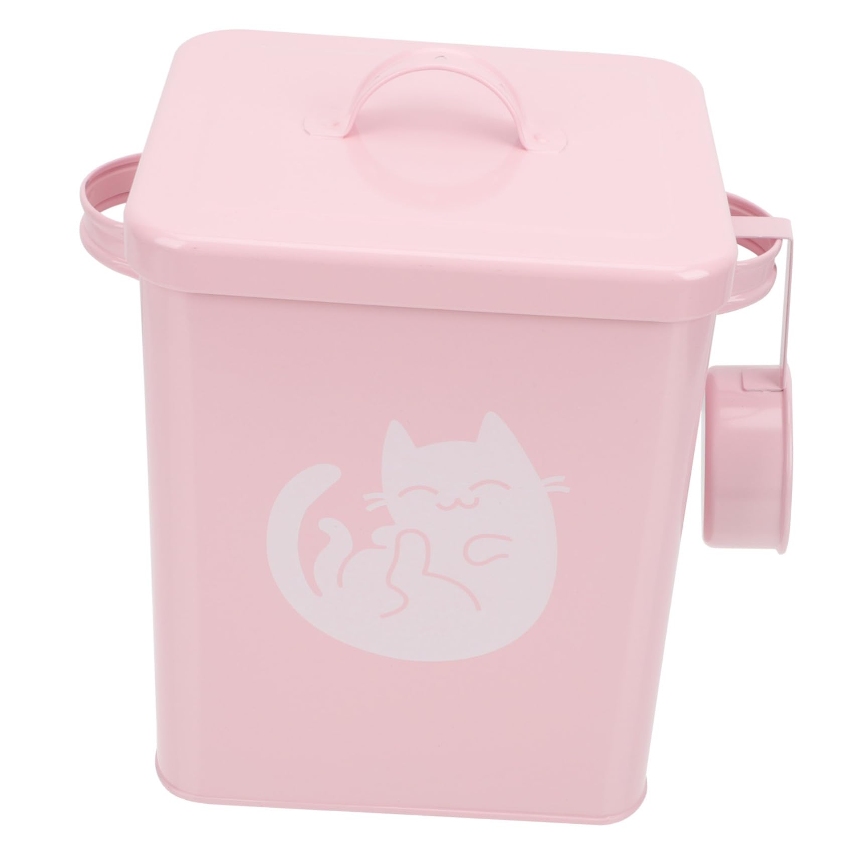 1juego Contenedor De Comida Para Mascotas Con Tapa Cubo Almacenamiento De Piensos Para Perros y Gatos Diseño Elegante y Prueba De Humedad Para Alimentos Secos y Snacks