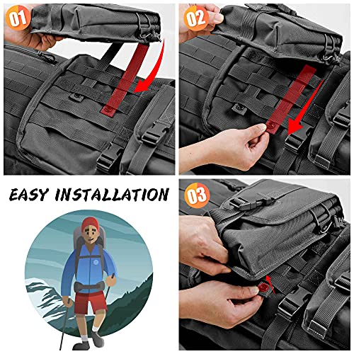 WINCENT Double Long Rifle Bag Case Soft Padded Tactical Pistol Gun Range Bag Firearm Transportation Backpack - Lockable Zipper 46\" Black